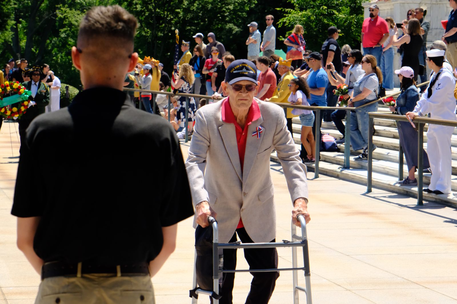 Veteran approaching the Tomb of the Unknown Soldier on Memorial Day